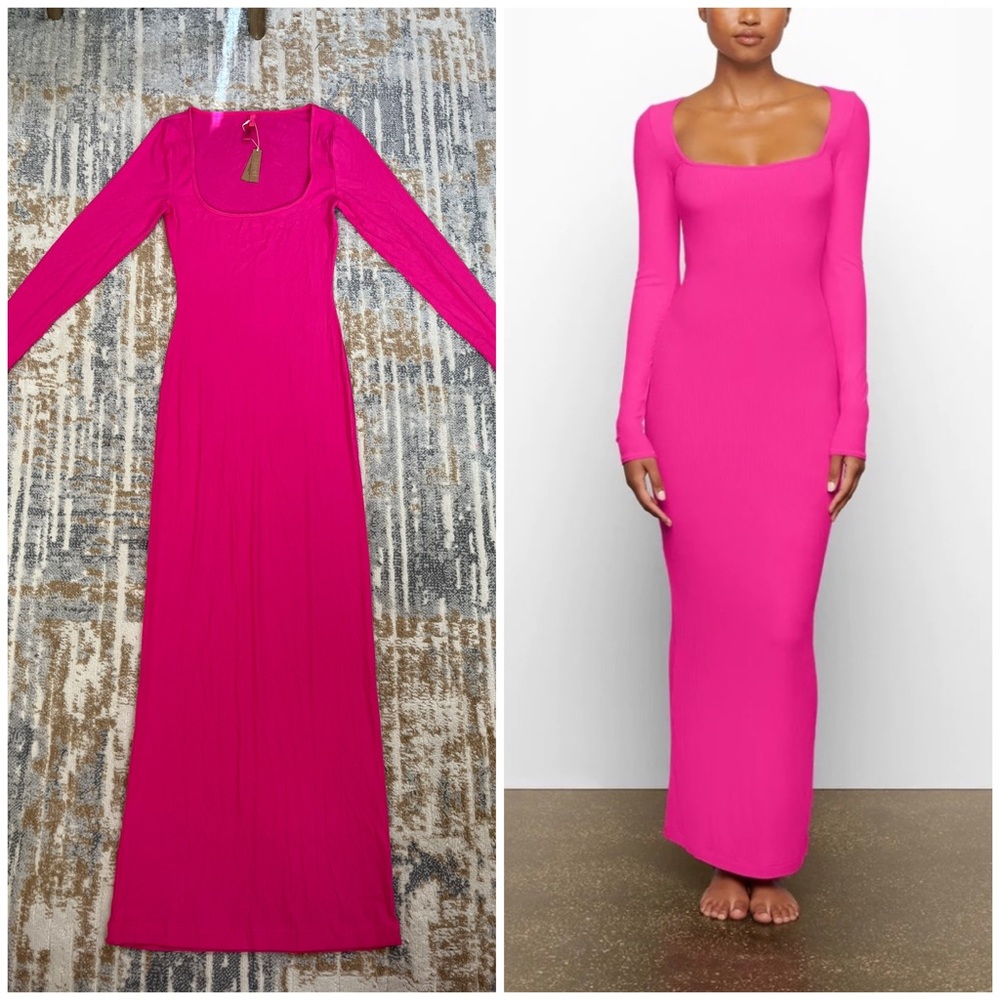 Skims Soft Lounge Long Sleeve
Dress Hot Pink Size Large